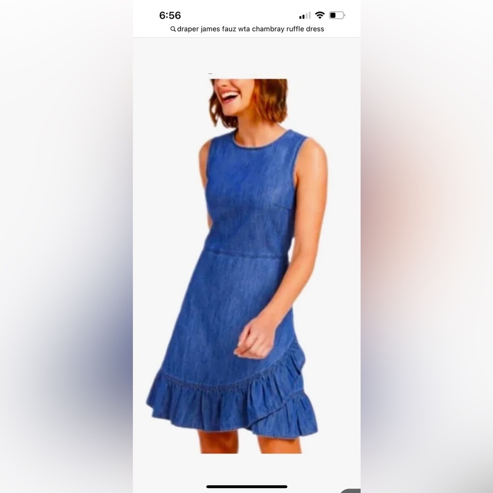 NWT Draper James Faux Wrap Chambray dress